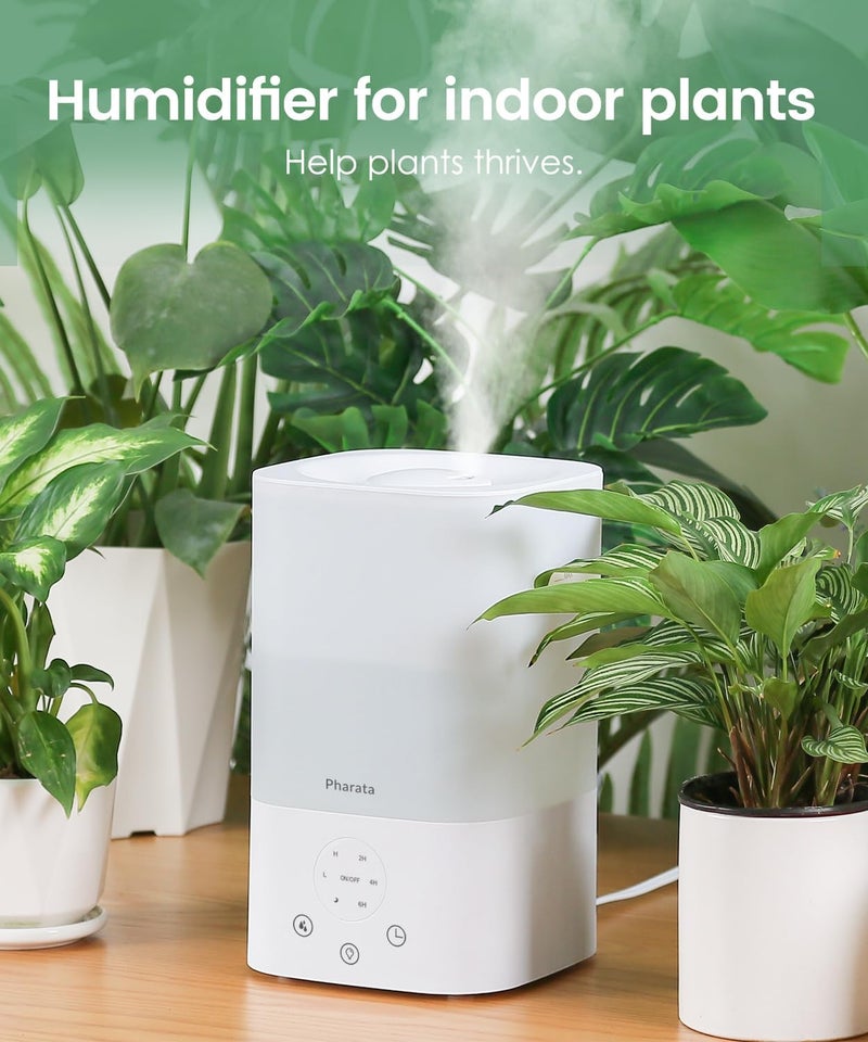 Pharata Humidifiers for Bedroom Home, 3.5L Top Fill Air Cool Mist Humidifiers for Baby Large Room Indoor Plants Nursery, Night Light, White - Image 5